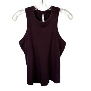 Fabletics Plus Size 1X XXL Tank Top Ribbed Racerback Deep Plum Activewear 639